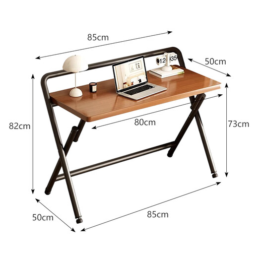 Yupin folding table computer table simple desk study table office training table BGZ780 single layer walnut 80*50