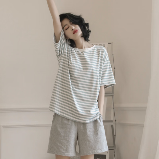 
Modal pure cotton pajamas for women in summer short-sleeved two-piece set cartoon sweet summer thin cute outdoor wear clothes orange A9856 shorts M [80-100Jin [Jin equals 0.5 kg]]