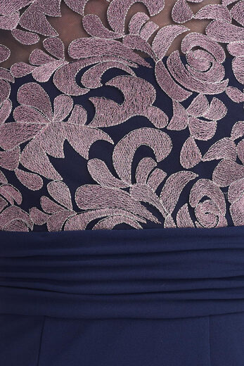 JS Collections Women's Sheila Illusion Shift Dress Navy/Fuchsia 4