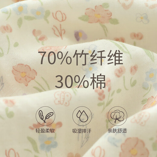 眠岛夏季睡衣女竹纤维短袖短裤套装甜美小碎花可外穿家居服 玫瑰小兔 S (155-162cm 105斤以内)