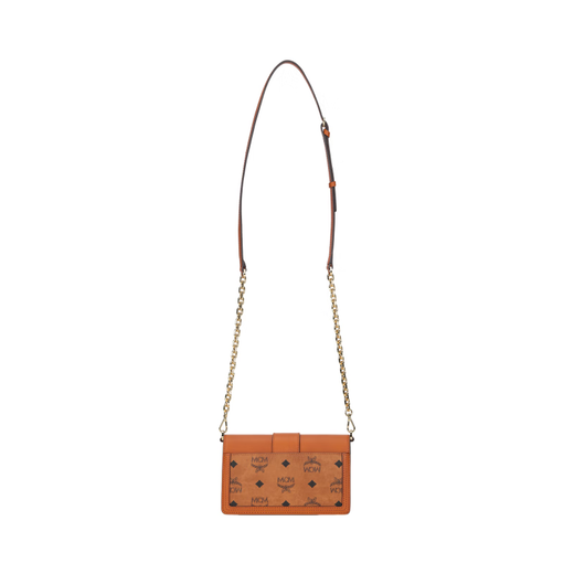 MCMAren Visetos Presbyterian full-print chain Cowhide leather box bag one-shoulder crossbody bag Mini basic package (bag + dust bag)