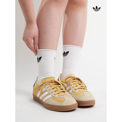 Adidas GAZELLE German training shoes couples shoes new yellow T-toe shoes JI3523 JI3523 Cream yellow 39 authentic products in the store support identification