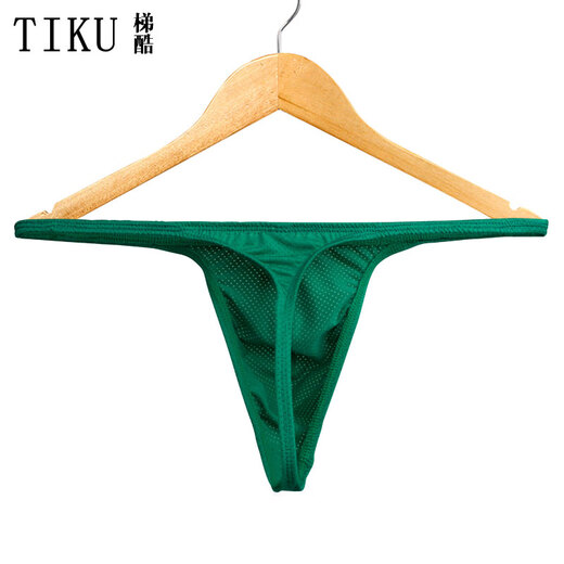 Ladder Cool 2025 New Ladder Cool Men's Sexy T-Pants Stretch Ice Silk Breathable Mesh Thin Belt Seamless Invisible T-Pants Summer Green 1 Pair M 2.0-2.3 Feet