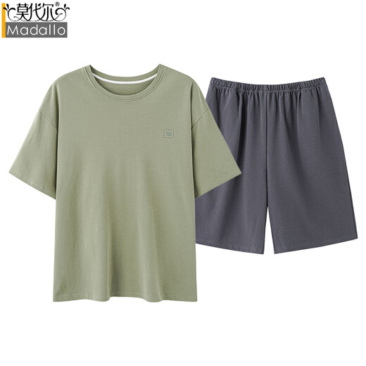 
Modal men's short-sleeved pajamas men's summer summer large-size boys' home clothes pure cotton suit for outside wear 2025 new model 13601 L