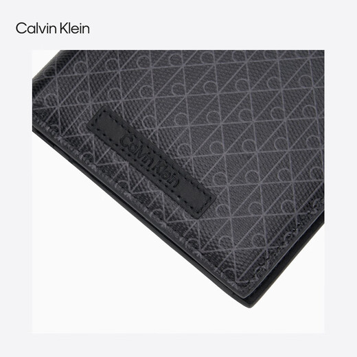 Calvin KleinJeans25 new autumn style men's business portable ck presbyopic letter full print card bag wallet gift 4D1085G UB1-Space Black One Size