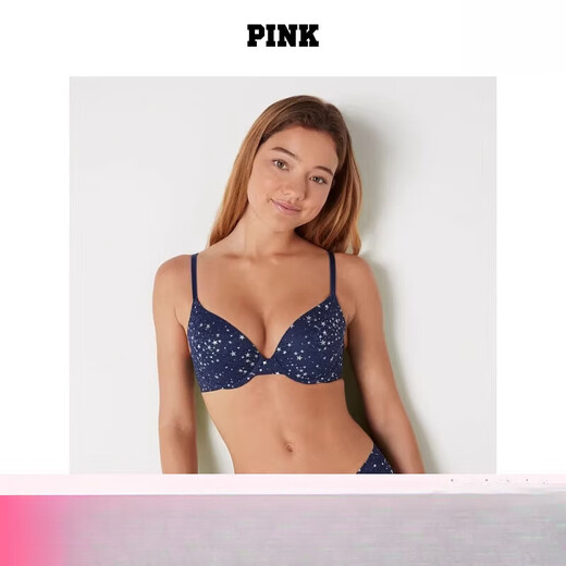 维多利亚的秘密（Victoria's Secret）维密 PINK 多巴胺色系上托聚拢胸罩文胸内衣女小胸显大夏 5UUY粉色/LOGO14113 70B 32B