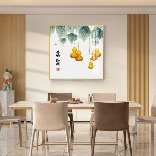 电表箱装饰画轻奢高级感正方形新中式免打孔2025新款配电箱强弱电 鸿运满框 时尚黑框TDT水晶画面【 经典百搭】 x 7016