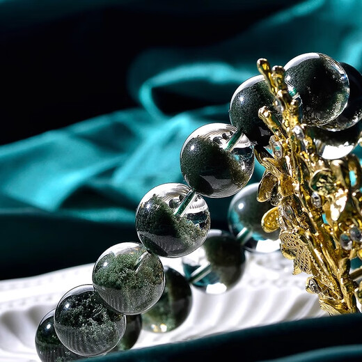 Yang's Liuxi Natural Green Ghost Cornucopia Bracelet Brazilian Raw Mineral Crystal Bracelet Men's and Women's Wealth Transfer Beads Authentic and Fidelity Collection Grade Green Ghost Cornucopia-7mm