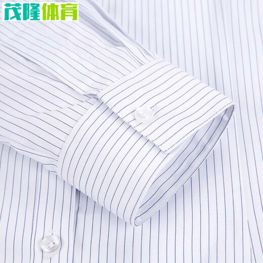 何佳功建行工作服女式正装领白底蓝色竖条纹短袖衬衫方领修身银行工作服 3882男方领浅兰斜纹短袖 41(175/96A)