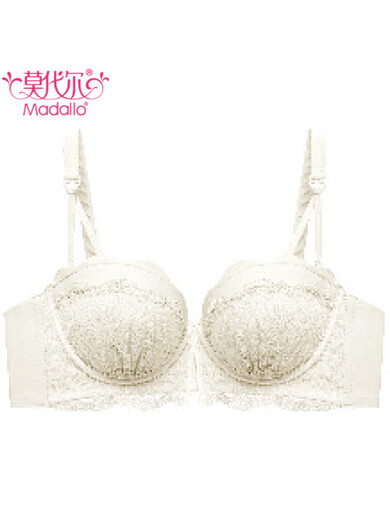 Modal sexy lace underwear for women with small breasts gathered to make them look big without steel ring adjustment half cup pure desire bra set milk white suit 70A AB cup