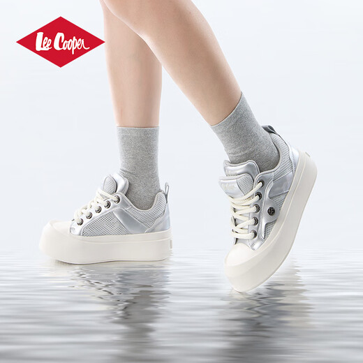 Lee Cooper Board Chaussures Chaussures pour femmes 2025 Nouveau été Mesh Soufflent Chaussures décontractées bas Polyme Polyme Chaussures mignonnes Chaussures blanches extérieures BEIGE 35