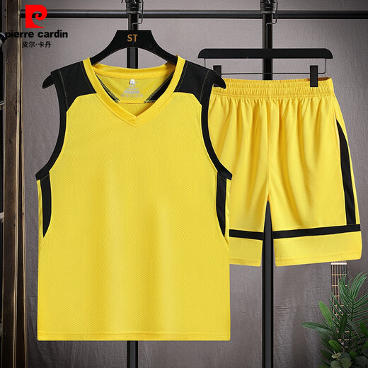 皮尔卡丹（pierre cardin）2025新款篮球服套装男定制透气速干球衣无袖背心男士夏季训练比赛 1049白紫 L 建议80-100斤
