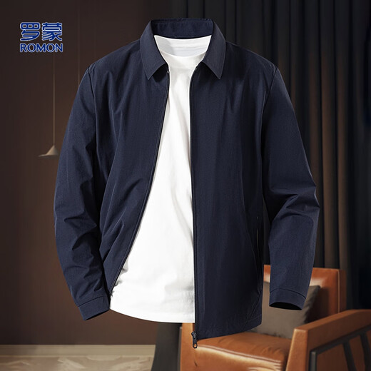 Lomon Jacket Men's Fashion Micro Wrinkle Textured Jacket Coat Simple Basic Versatile Men's Lapel Casual Top