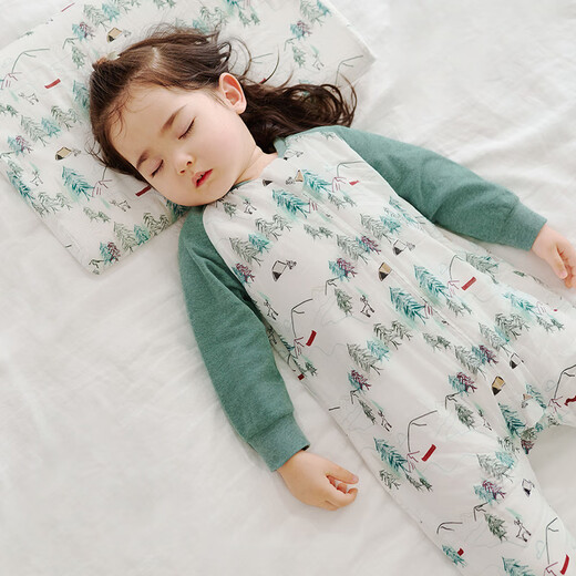 Nest Designs Baby Sleeping Bag Infant Bamboo Cotton Gauze Baby Sleeping Bag Supplies Split Leg Anti-Kick Quilt Universal for All Seasons Forest Path-Six Layers (Recommended Room Temperature 20-24) 100 Sizes (Recommended Height 90-100cm) Age 2-3 Years Old