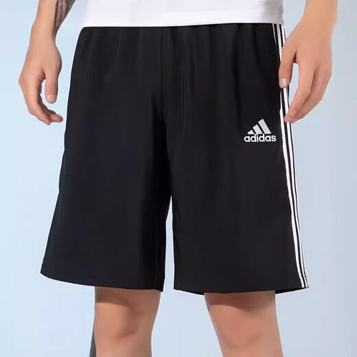 阿迪达斯 （adidas）男子足球健身速干透气五分裤训练运动短裤GK9602官方旗舰正品 IC1484经典速干黑条纹 S