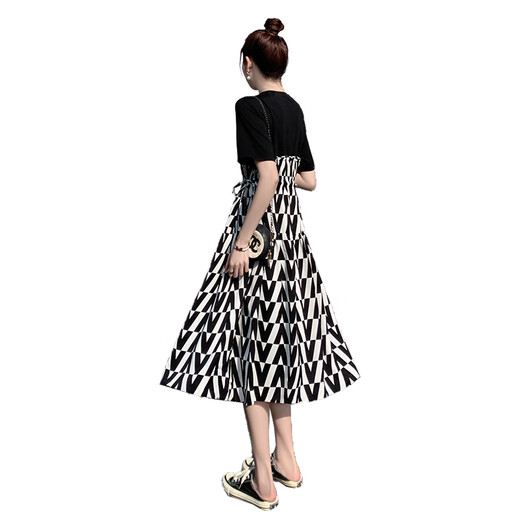 Lism Light Luxury International Brand Robes haut de gamme Habillons haut de gamme 2025 Été Nouveau style faux Tempérament à deux pièces Sinjming Women's Bow M (90-110jin [Jin est égal à 0,5 kg]))