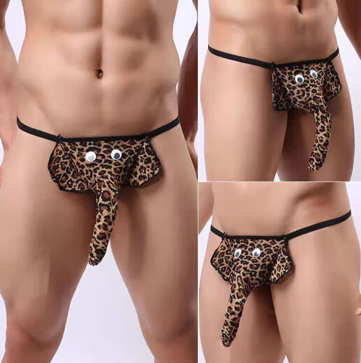 Universal Thong Men metidos en la sexo de leopardo de los hombres Tink ropa interior de un hilo paraugural para hombres Tink elefante Sports Sports Student LEOPARD EL TAMAÑO