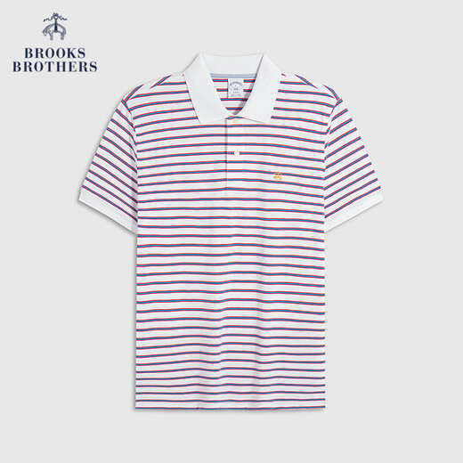Brooks Brothers/Brooks Brothers Herren 25 Frühlings- und Sommer neue Baumwollgolden-Schaf-Farbbündel Streifen kurzärmelige Polo-Hemd B695-Pink S