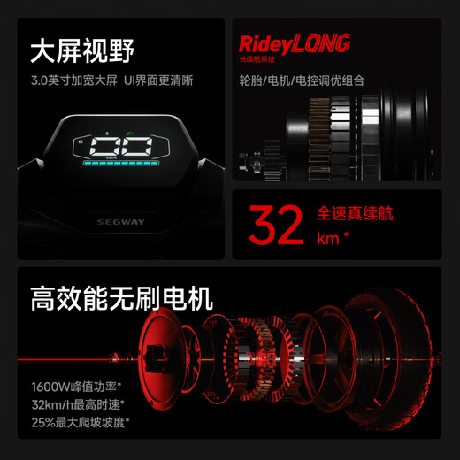 九号Segway九号电动滑板车ZT3 Pro电瓶车成人可折叠前后双减震11寸高性能全地形胎32KM全速真续航 ZT3 Pro滑板车+座椅+赠品4选2