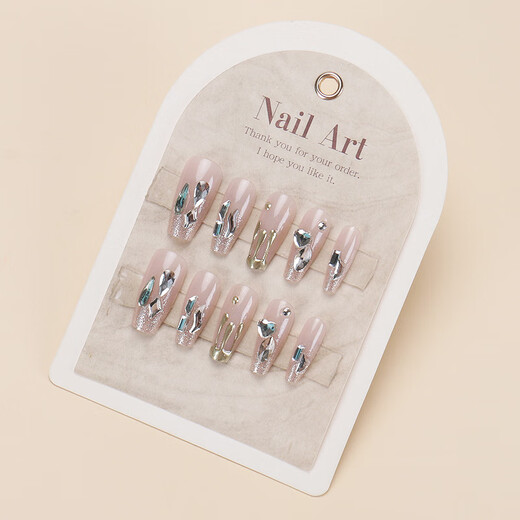 Tragen Sie High-End-vielseitige mittelgroße vergoldete Diamant-Glitzer-Nagel-Nagel-Nagel-Nagel-Nagel-Nagelfleck mit mittlerer Länge.