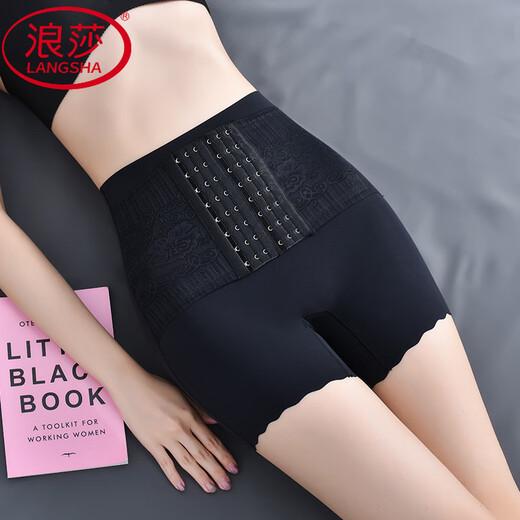 Langsha (Langsha) Höhenunterwäsche für Frauen im Sommer, starke Bauchrelief und Hüftlelandhosen nach der Entbindung, Formen der Taille-Relief-Hosen [2 Packs 9922] Black + Black M (90-105Jin [Jin gleich 0,5 kg]))