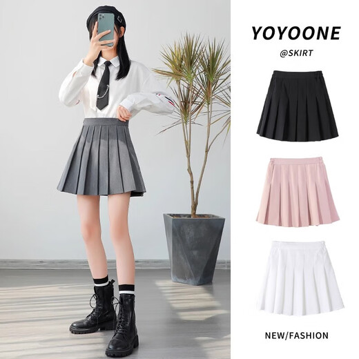 Jupe de filles 2025 Nouvelle jupe plissée grise Vêtements d'été pour les filles de style collégial jupe pour enfants à la jupe courte 160 [suggéré environ 155 cm]