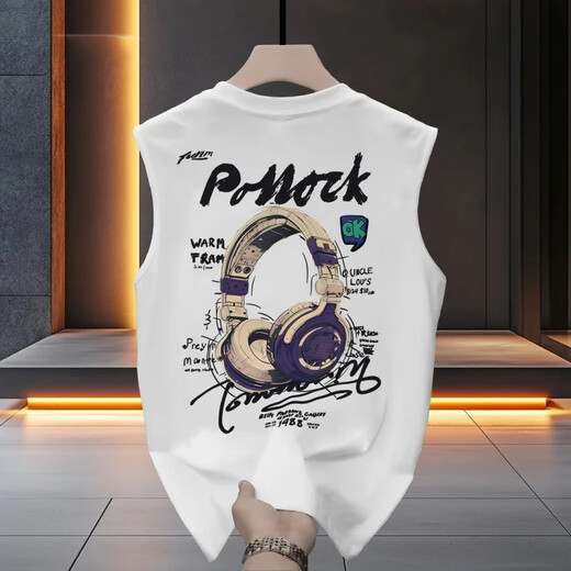 Pierre Cardin 2025 Summer moderno nuevo chaleco de cuello redondo pesado Camiseta sin mangas en el chaleco de hombres suelto