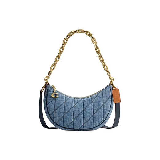 CoaCH (COACH) women's bag, classic versatile leather underarm bag, crossbody crescent shoulder handbag, gift for girlfriend, holiday gift, indigo CR679-B4IN 27*6.5*16cm
