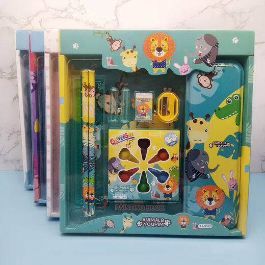 
Children's Day Children's Day Girl Study Set Primary School Student Cartoon Stationery Set Gift Box Children's Study Stationery Gift Pack Kindergarten Birthday Gift Gift 9928 Set [Animals]