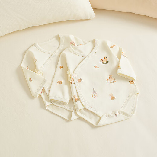 童泰（TONGTAI）婴儿包屁衣春秋季纯棉宝宝连体衣新生儿衣服三角哈衣爬服粉色66cm