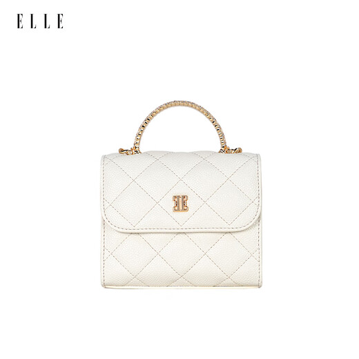 ELLE25年春夏季新款珐琅手柄中号链条斜挎包时尚手提斜挎包46789官方 日光黄 预售