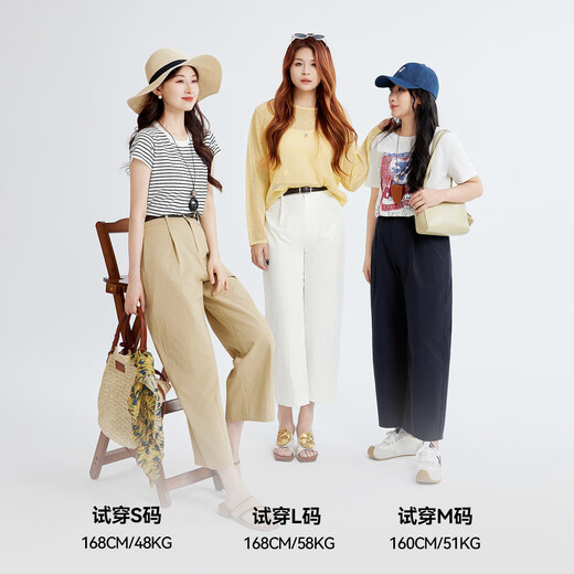Shifanli casual pants dad pants bucket pants 2025 summer new loose and comfortable balloon pants cropped pants women navy blue M