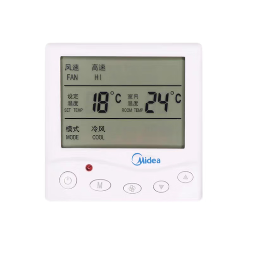 Midea central air conditioning thermostat LCD three-speed switch control panel fan coil water cooling floor heating wire controller 803 stop valve to stop air cooling and heating
