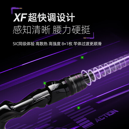 Händchen Xingjue Super Fast Einstellung Mandarin Fischstange professionelle Insektenstange Schwarze Grube Gerade Griff Griff Guss Tropfenscheibe Carbon Köderstange 682 m 2,03 m Misthandle superschnelle Einstellung [C]