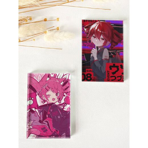 Yuanqi Children's Interesting Accent Teto Crystal Stand Brand Transparent Glass Brick Anime Peripheral Acrylic Figure Two-dimensional Desktop Ornaments Style 4 8*12*1cm Standing Crystal Brick