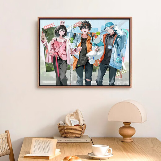 初构想时光代理人diy数字油画手工填充色程小时陆光乔苓动漫人物油彩画 gx4877 30*40cm加厚实木内框高亮颜料+油