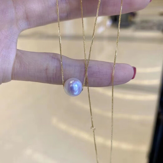 Yingxin seawater pearl necklace pendant round clavicle chain a seawater pearl single + free silver chain 7 o'clock 5-8mm45cm