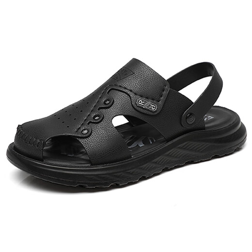 Sanli Tait large size men's shoes 45 summer breathable beach shoes 46 casual two-wear sports sandals 47 dad sandals men 48 15602 black 46