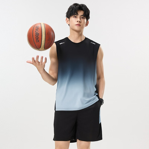 Victoria Traveler Sportswear Set Men's Ice Silk T-shirt Running Quick Drying Sleeveless Summer Vest Shorts Fitness Basketball Suit 2XL
