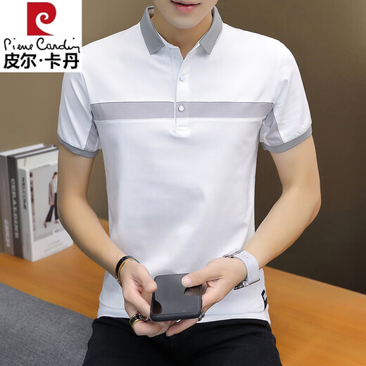 
Pierre cardin 2025 summer new thin model comfortable breathable casual versatile men's short-sleeved T-shirt cotton lapel POLO shirt summer Y1301 gray M 165