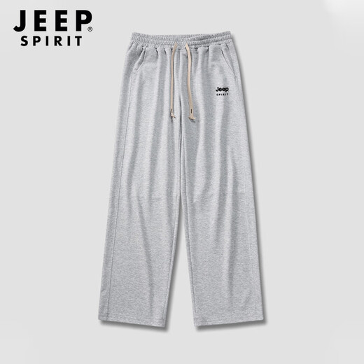 Pantalones de chándal Jeep Spirit Men sueltos Pantalones de pierna ancha Verano delgado versátil Pantalones casuales transpirables hombres grises 2xl