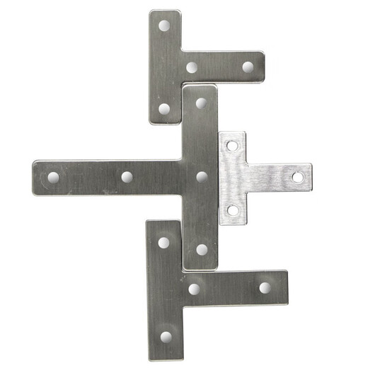 Masfor thickened stainless steel corner code thickened right-angle corner code fixed bracket round edge T-shaped 80*80mm (10 pieces)