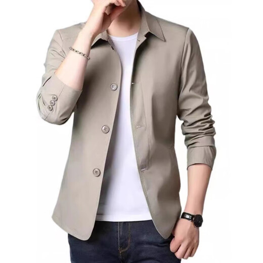 
SEPTWOLVES [Father's Day Gift] Spring and Autumn Men's Business Casual Jacket Suit Middle-aged and Young Lapel Thin Korean Light Gray_NJ-1048 M [Suggested 98-110Jin [Jin equals 0.5 kg]]