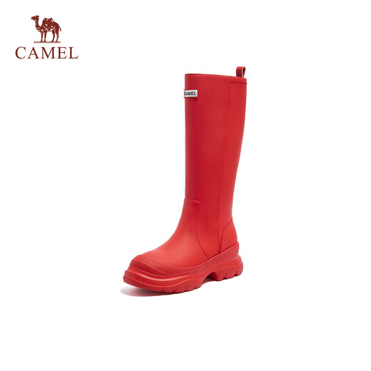 骆驼（CAMEL）彩虹雨靴女晴雨两穿轻盈户外休闲长靴 L25W577028 红色 35