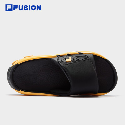 FILA FUSION斐乐潮牌男鞋ANTS SLIPPER拖鞋2025夏季新款蚂蚁拖鞋 黑/万寿菊橙-BZ 41