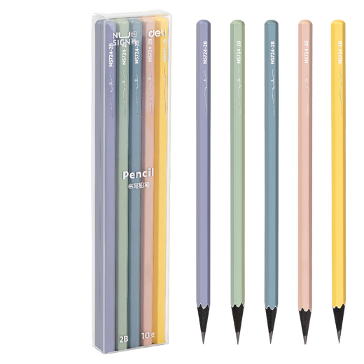 Newse (Nusign) farbiger Stangenschwarzes Holzbleistift Sechseckpolmalmale Graffiti Untersuchung Zeichnung Schwarzes Holz Bleistift Geschenk NS724-2B_10 Pack (schwarz)