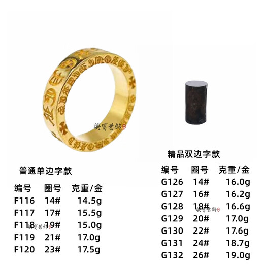 
ZM Fat Donglai Quality Gold Mold Eternal Heart Ring Gypsum Crowa Heart Trendy Personality Cross in F116 Single-sided Word 1423 Mold One