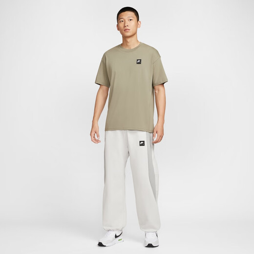 Nike men's loose T-shirt for autumn new cotton knitted soft and comfortable official NIKE AIR HQ9249 320 light green gray XL