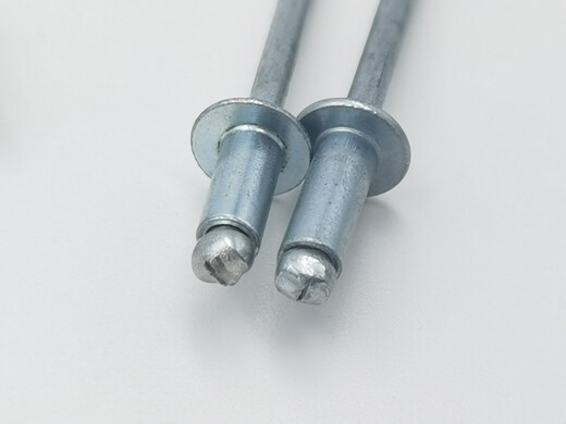 Beyzk Full Fer Opening Type Core Pulling Rivet Round Head Carbon Steel Galvanisé Tirling Rivet Iron Tiler Nail Acier Pulling Nail Straight Fer Round Head 6 * 12250
