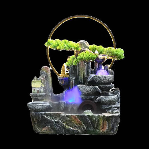 Yonghuan Rockery Fließende Wasserschmuck zirkulieren Wasser rotierender Ball Wohnzimmer Fengshui Rad High Mountain Water View Luftbefeuchter Eröffnungsgeschenk 9930 großer gewöhnlicher Modell